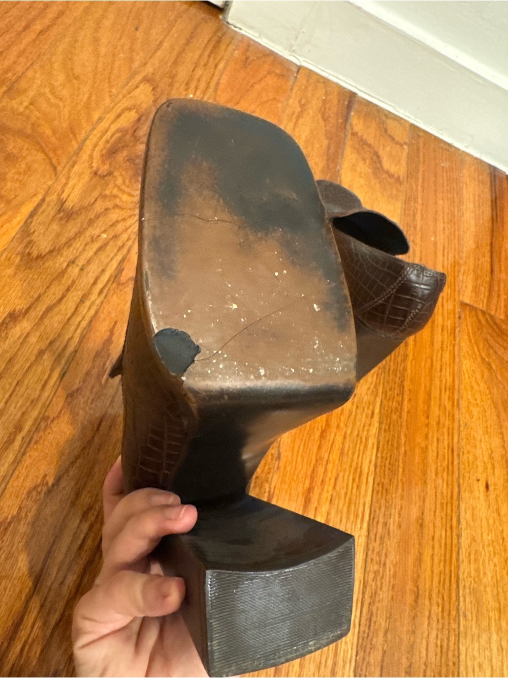 Vintage Steve Madden 90s Brown Platform Oxford Heels - Picture 8 of 9